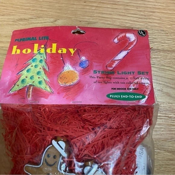 Vintage Gingerbread Man String Lights NEW Primal 1996 Brown Home Christmas - Picture 3 of 5